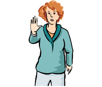 Eine Frau setzt Grenzen