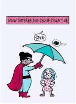 Aufkleber aus der Superheldinnen-Kampagne