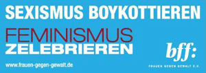 Aufkleber: „Sexismus boykottieren“